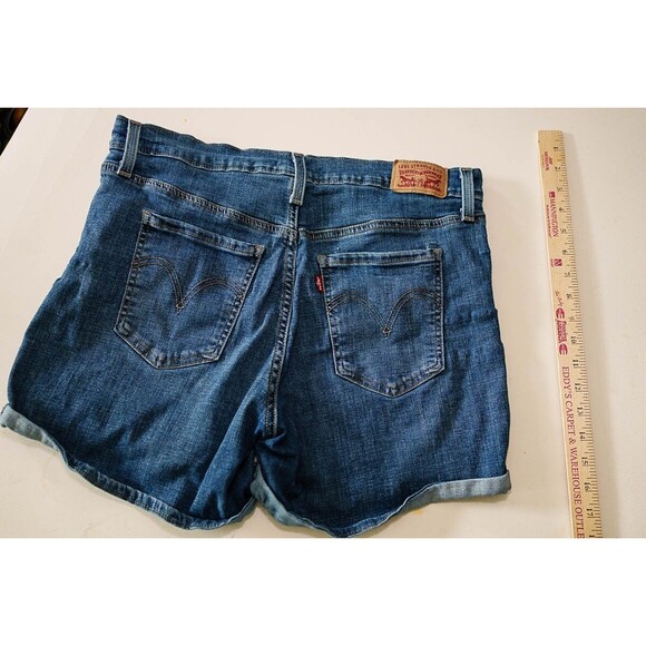 Levi levis Mid Length jean roll hem Shorts womens 31 - Picture 8 of 8